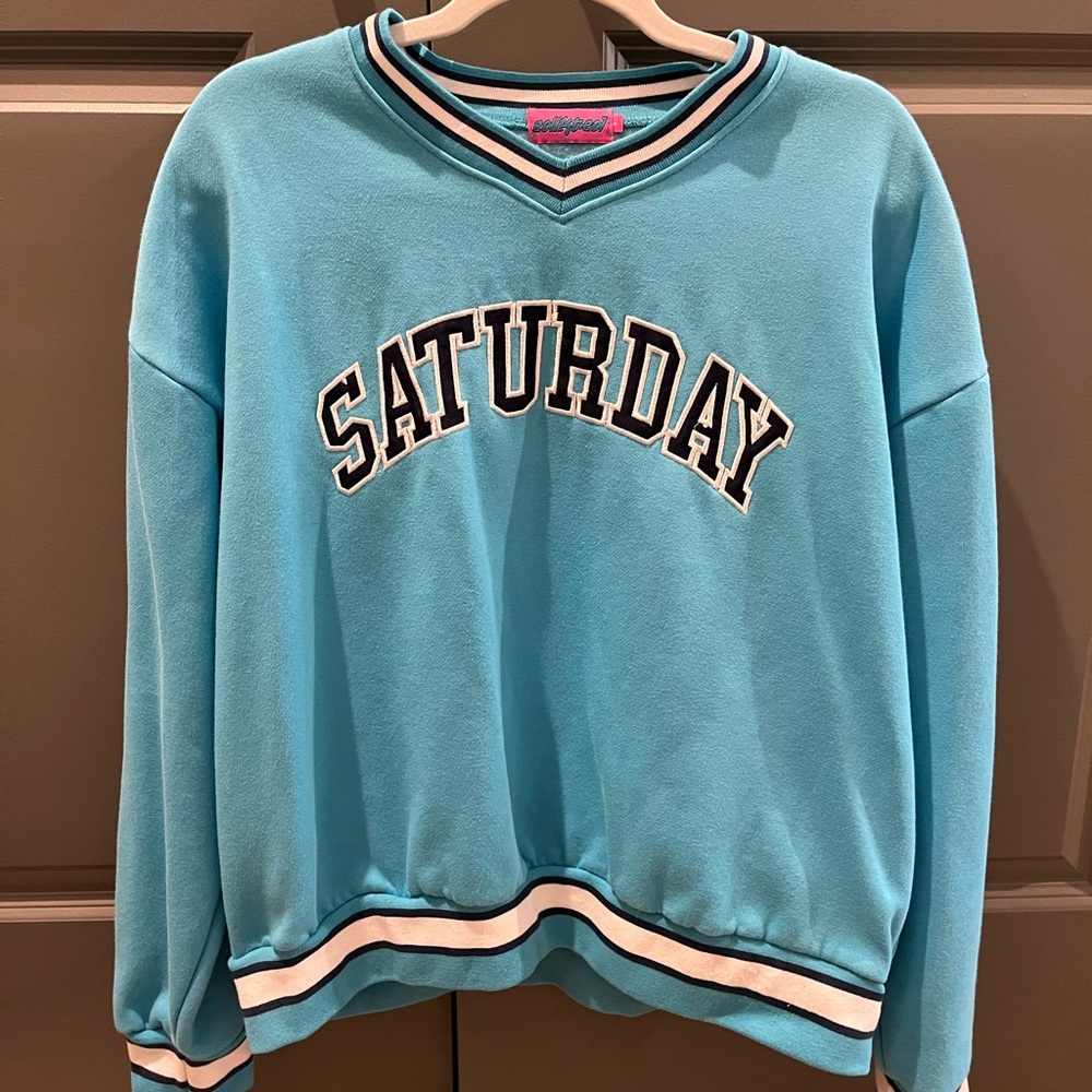 Edikted blue “Saturday” long sleeve
